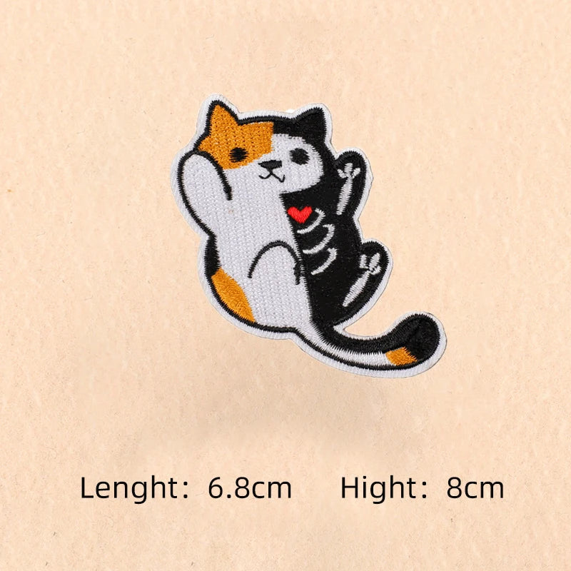 Cute Cartoon Cat patch Embroidery Patches on clothes Children's clothing Animal Interesting Embroidery Accessories Iron patch Quick Pick Grocers