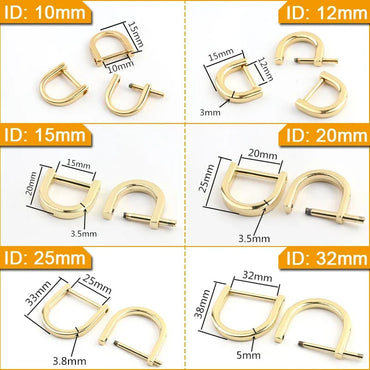 2pcs Metal Detachable D Ring Openable Dee Buckle Shackle Clasp for Leather Craft Bag Strap Handle Shoulder Repairing Parts Quick Pick Grocers