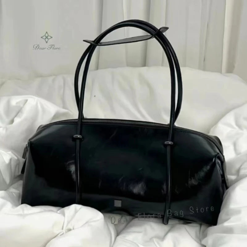 Y2K Women's Bag Large Capacity Boston Pillow Handbag Spicy Girl Fashion Motorcycle Shoulder Bags Vintage Large Capacity Tote Bag Quick Pick Grocers