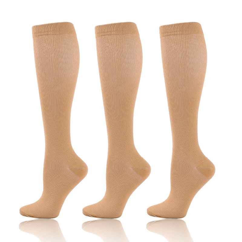 58 Styles 3 Pairs/Pack Compression Socks Knee High 30MmHg  Women Men Sports Socks Edema Diabetes Varicose Veins Running Socks Quick Pick Grocers