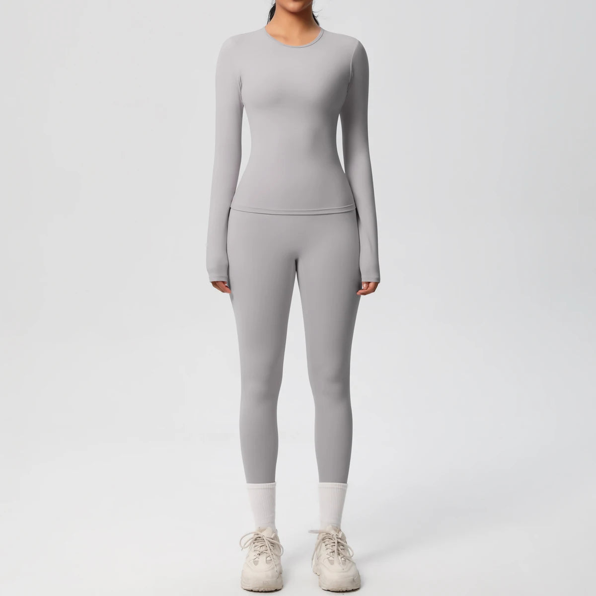 2 PCS Sportswear Yoga Set Gym Clothes Yoga Suits For Women Fitness Set Tracksuits Sports Long Sleeve Crop Top Gym Leggings Quick Pick Grocers