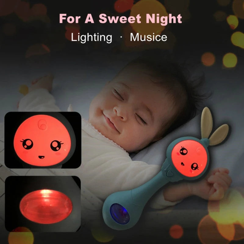 Music and Shine Rattle Toys Rabbit Intelligent Baby Rattles Smart Bunny Smarty Media Smart Shake Newborn Early Educational Toy Purest Peak