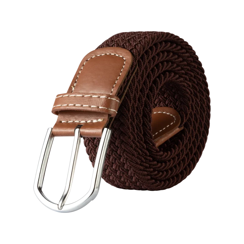 107/120/130CM Fashion Female Elastic Casual Stretch Woven Belt Unisex Canvas Elastic Belts for Women Jeans Pin Buckle Men Belt Quick Pick Grocers