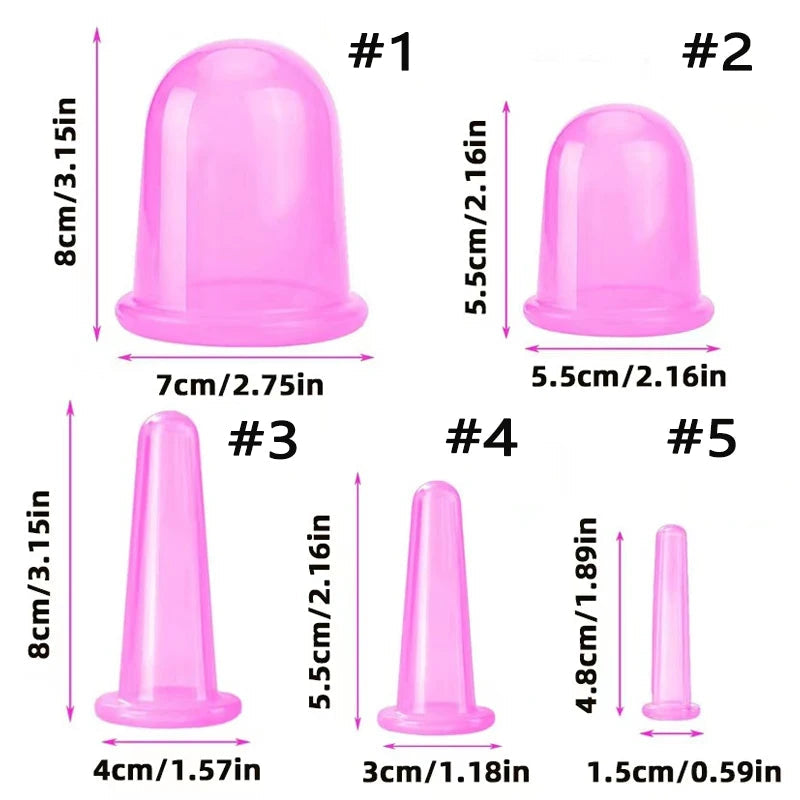 Silicone Vacuum Cupping Massage Jars Anti Cellulite Massage Facial Suction Cups Face Neck Lift Skin Scraping Guasha Anti Wrinkle Quick Pick Grocers