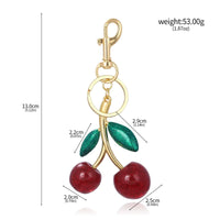 Trendy Red Cherry Pendant Keychain for Women Cute Bag Decorations Multifunctional Jewelry Car Key Accessories Charm Keyring Gift Quick Pick Grocers