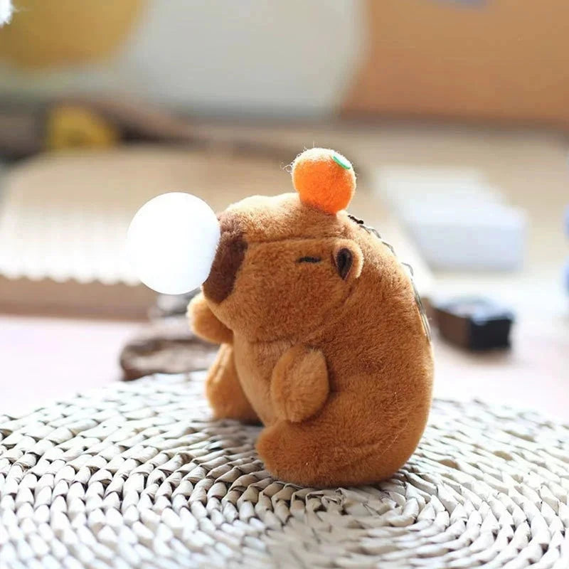 1-20PCS Plush Persimmon Wagging Tail Capybara Key Pendant Cute Plush Keychain Plush Doll Toy Schoolbag Pendant Gift Pendant Econic Blanks