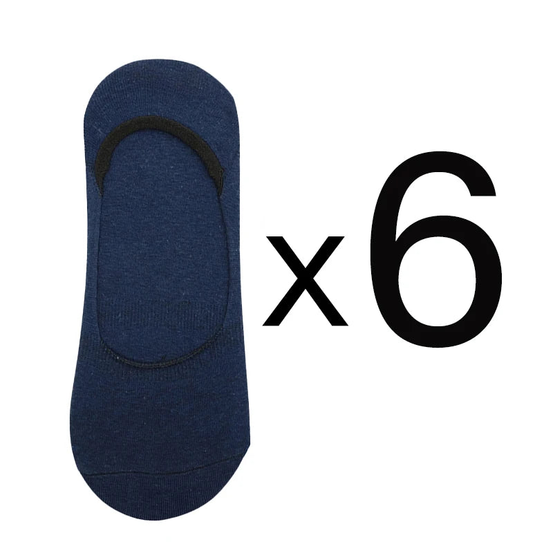 6 Pairs/Lot Men's Bamboo Breathable Invisible Socks Low Cut Casual Cotton Boat Non-Slip No Show High Quality Sock Quick Pick Grocers