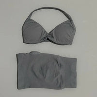 HISTELLO Gym Set 2 Piece Women Strappy Yoga Bra Top Workout Scrunch Shorts Sports Suit Fitness Clothes Seamless Yoga Set Quick Pick Grocers