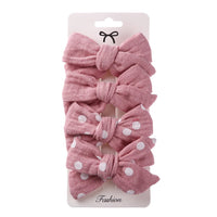 4Pcs/Set Baby Bows Hair Clips Muslin Girls Hairpins Hairclip For Kids Cotton Linen Barrette Flower Print Side Pin  Accessories Purest Peak