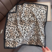 2025 Silk Shawl Print Headscarf Cat Hair Wrap Neckerchief Female Satin Square Scarf For Women Headband Foulard Hijab Bandana Quick Pick Grocers