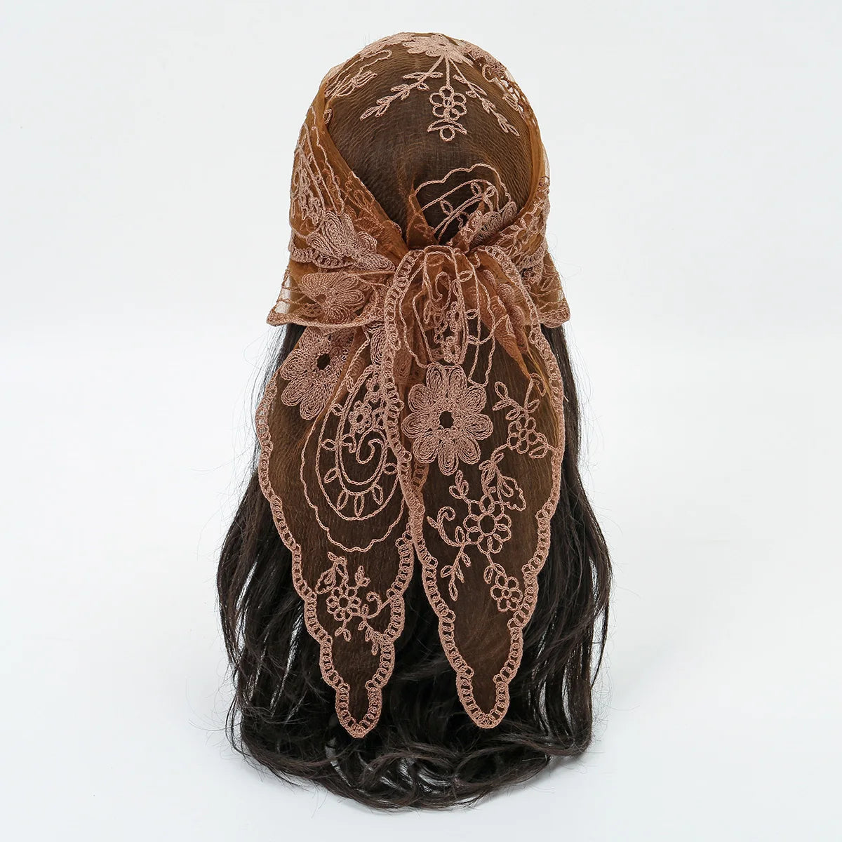 Elegant Lace Scarf Hollow Out Embroidery Foulard Bandana Solid Color Triangular Scarf Thin Vintage HandkerChiefs for Hair Woman Quick Pick Grocers