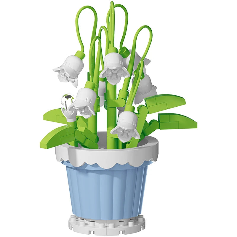 Building block flower potted plant assembly toy decoration micro particle plant potted plant children's toy gift Econic Blanks