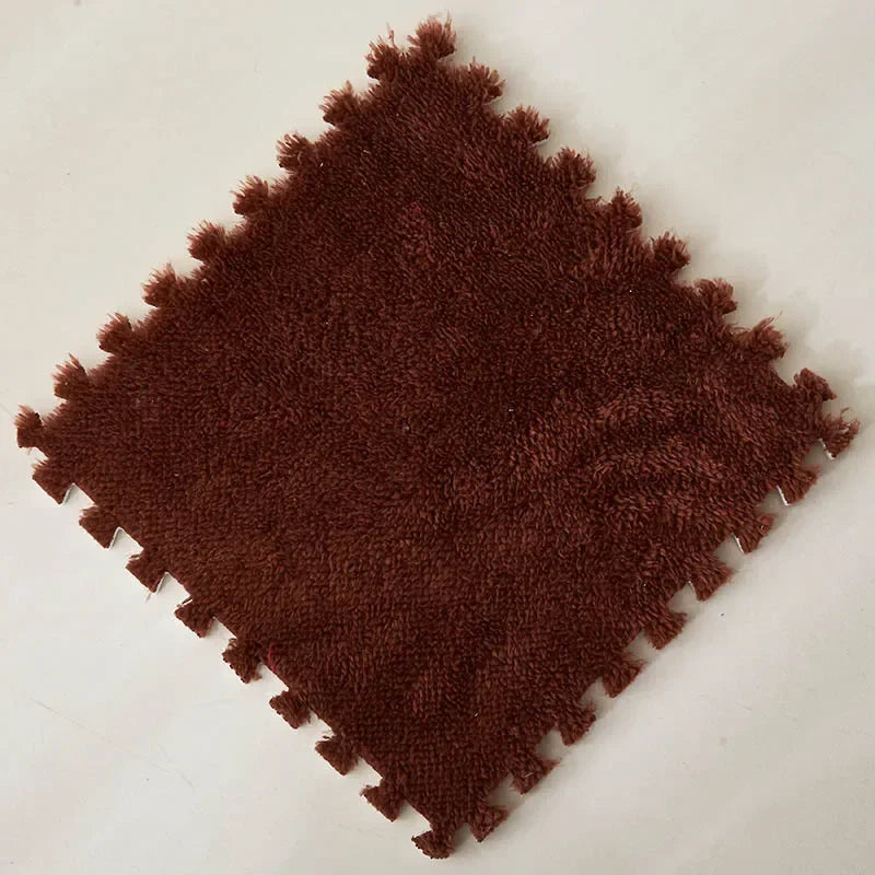 30*30CM Soft Plush Children Kids Rug Play Mat Puzzle Carpet Warm Playmat Interlocking Exercise Tiles Floor Carpet Decoration Mat Quick Pick Grocers