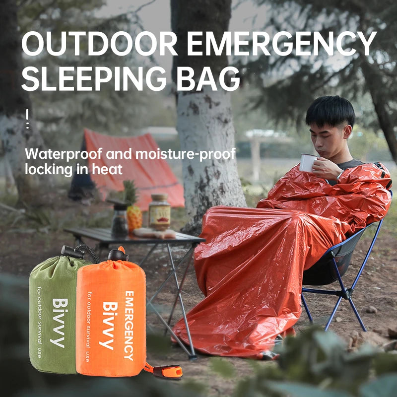 Emergency Sleeping Bag Lightweight Waterproof Outdoor First Aid Kit Waterproof Compression Backpack Hiking Camping Bedding