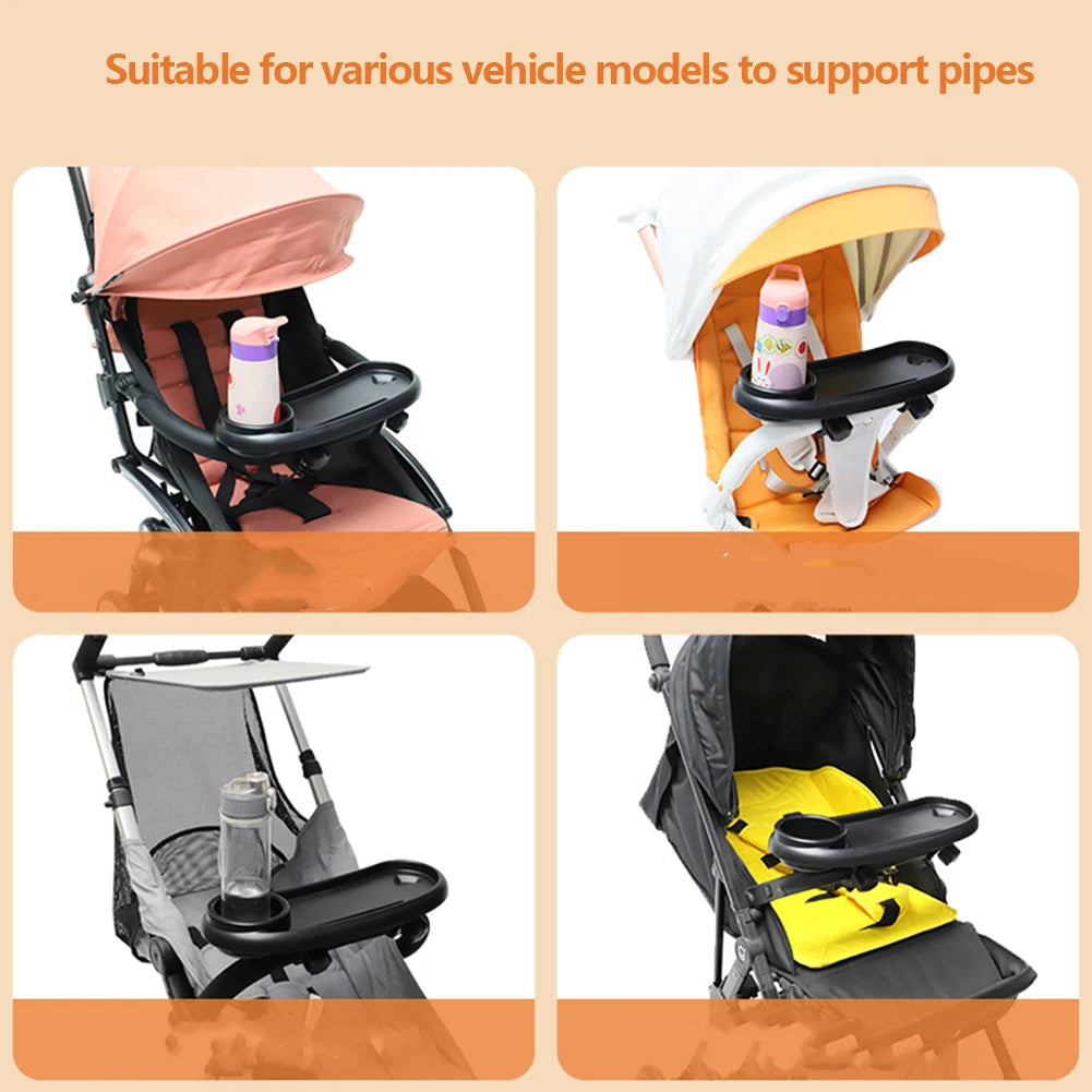 3 In 1 Stroller Cup Holder Dinner Table Tray Universal Stroller Tray Stroller Snack Catcher and Drink Holder for Toddler Infant Purest Peak