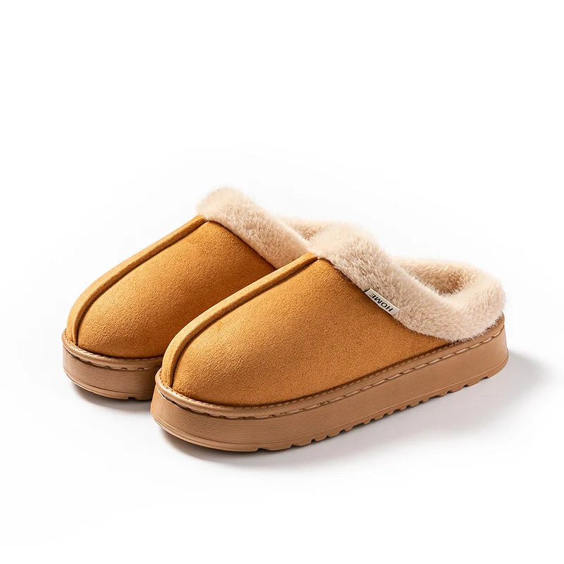 Fashion Women Fluffy Slippers for Autumn and Winter Indoor EVA Thick Sole Anti-Slip and Warm Unisex Slippers for Winter Purest Peak
