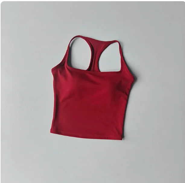 Sports and Fitness Vest with Chest Pad Summer Shockproof Beauty Back Nude Feeling Suit Pilates Training Yoga Top Yoga Clothing Quick Pick Grocers