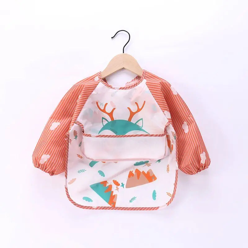 Waterproof EVA Full Sleeve Baby Bibs Children Apron Long Sleeve Feeding Smock Kids Eating Breastplate Infant Scarf Clothing Quick Pick Grocers