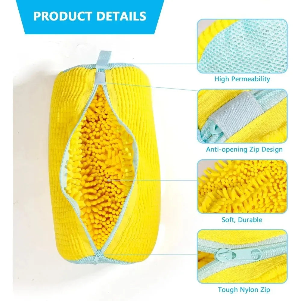 1PCS Wash Shoes Bag Padded Net Laundry Shoes Protector Fluffy fibers Polyester Washing Shoes Machine Laundry Bag Drying Bags Quick Pick Grocers