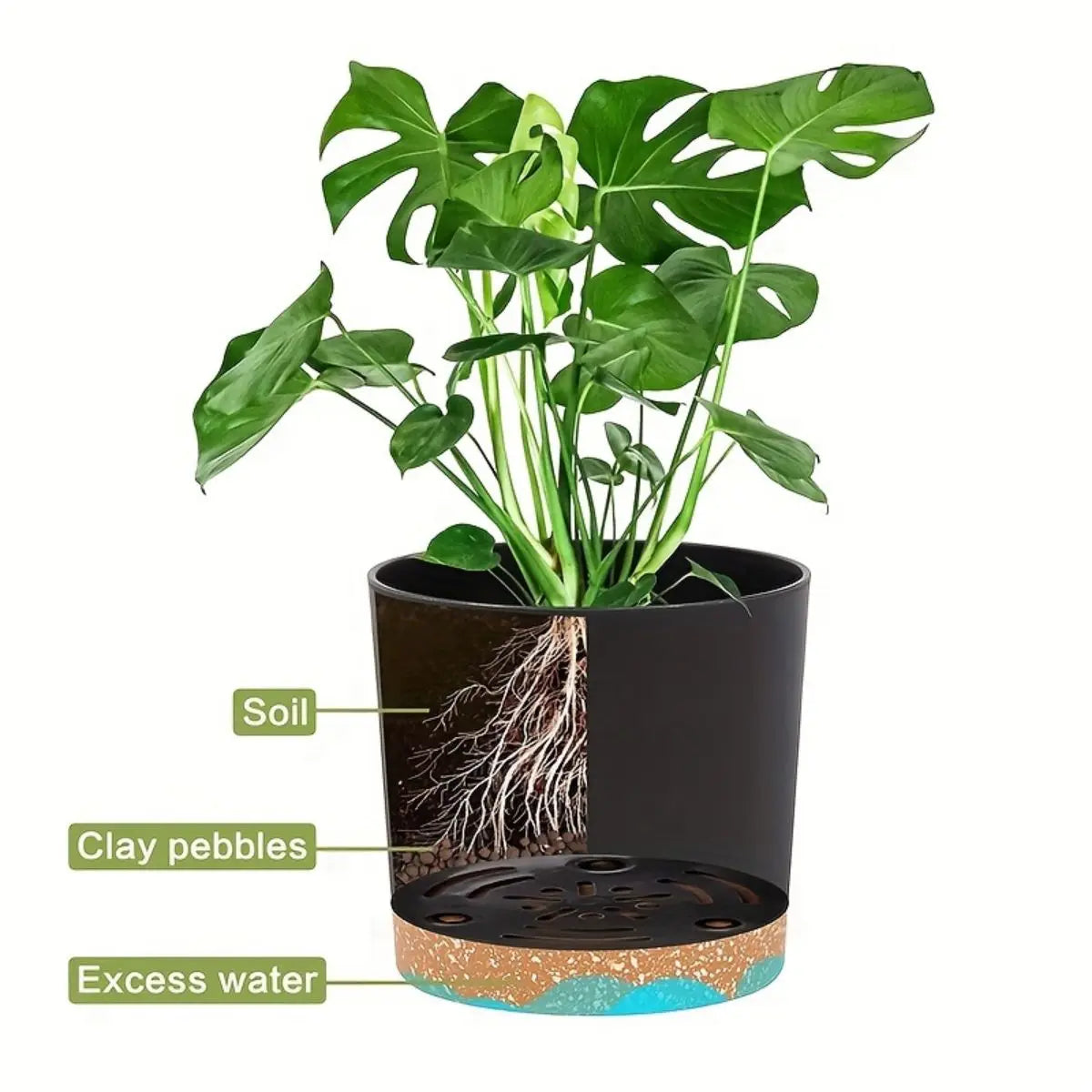 4pcs Flowerpot 5inch Removable Bottom Round Flower Pot Detachable Bottom Flower Pot Home Supplies Breathable Flower Pot Quick Pick Grocers
