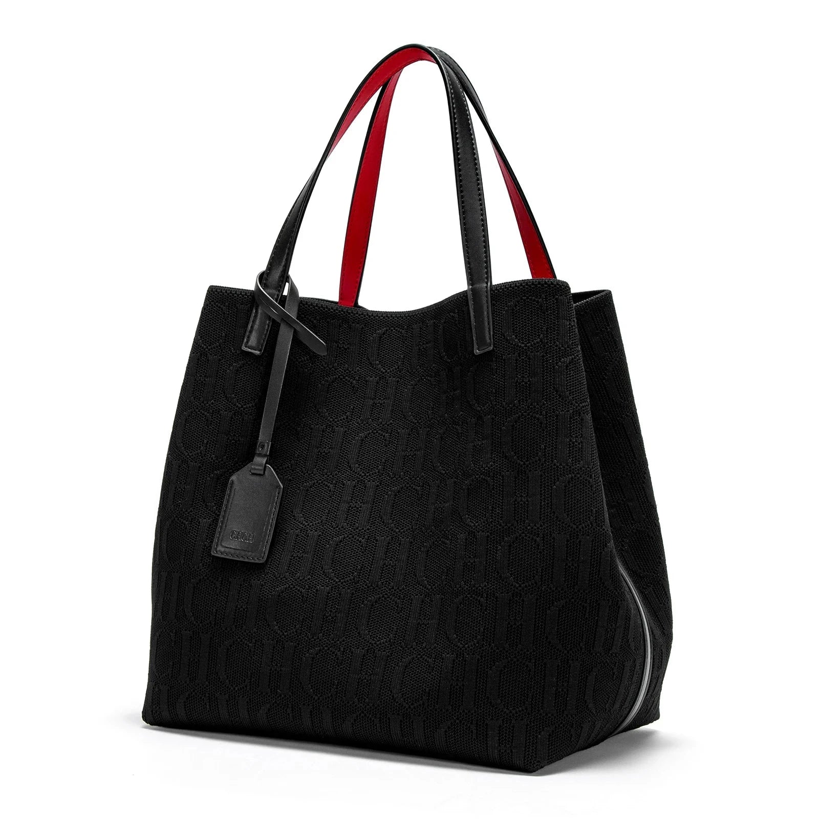 CHCH Large Capacity Black Knitted Tote Bag – Simple Shopping Handbag Econic Blanks