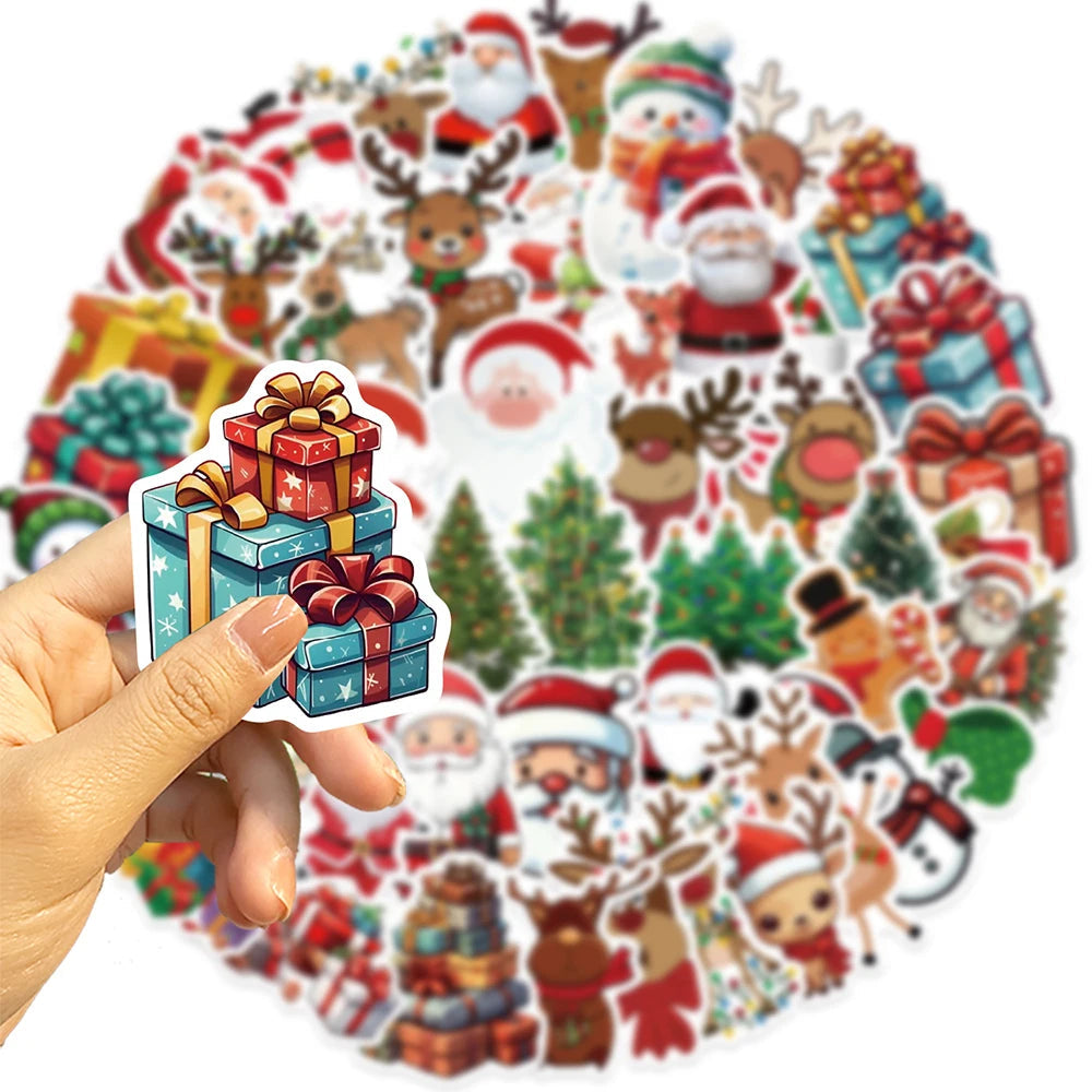 10/30/50pcs Kawaii Cartoon Christmas Art Aesthetic Stickers Pack Toy Diary Laptop Scrapbook Phone Decoration Graffiti Sticker Quick Pick Grocers