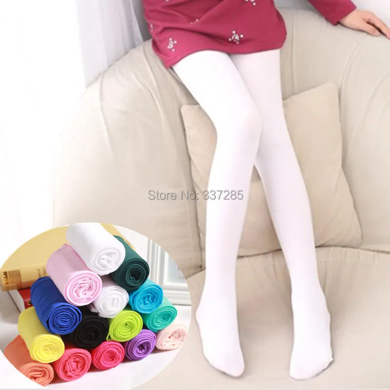 Spring/autumn candy color child tights for baby girl kids velvet white pantyhose stockings for infant student ballet dance socks Quick Pick Grocers