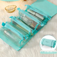 Detachable Cosmetic Bag Portable Large Capacity 4 in 1 Makeup Bags Portable Folding Travel Cosmetics Storage Toiletry Bag Quick Pick Grocers