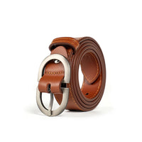 BEAUTODAY Belt Women Genuine Cow Leather Metal Oval Buckle Retro Simple Solid Ladies Jeans Dress Waistband Handmade 91012 Quick Pick Grocers