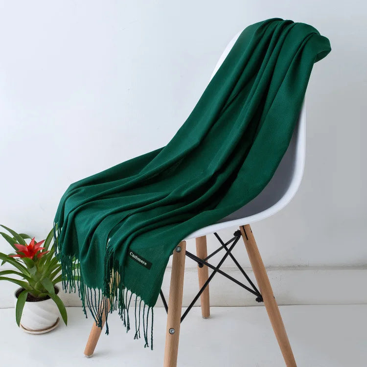 Fashion Solid Scarf Women Cashmere Soft Winter Warm Scarves Hijab Female Long Headband Shawl Wraps Bandana Foulard 2022 Echarpe Quick Pick Grocers