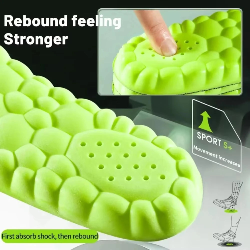 4D Sport Insole Super Soft Shoes Sole Pads for Feet Shock Absorption Baskets Shoe Sole Arch Support Orthopedic Inserts Quick Pick Grocers