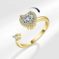 VENTFILLE 925 Sterling Silver Sunflower Diamond Zircon Rotatable Ring For Women Gift Relieve Stress Ring Jewelry Wholesale Quick Pick Grocers