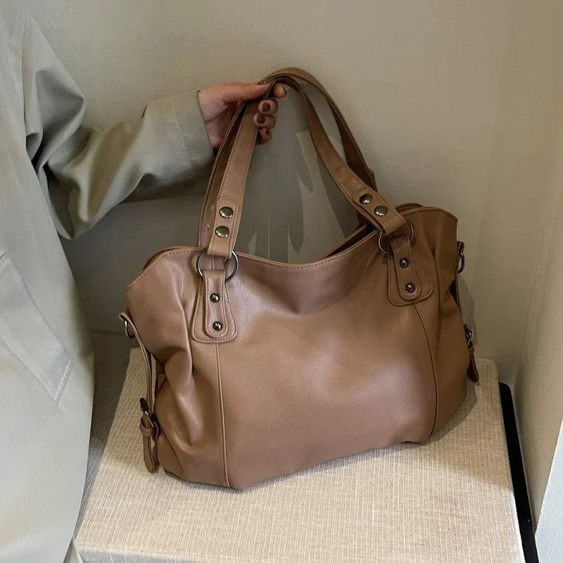 Soft Interior Compartment Shoulder Bags 2026 High Quality Contrasting Colors Bags for Women Fashion Zipper Pu Women's Handbags Quick Pick Grocers