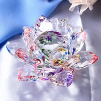 Feng shui Quartz Crystal Lotus Flower Crafts Glass Paperweight Ornaments Figurines Home Wedding Party Decor Gifts Souvenir Quick Pick Grocers
