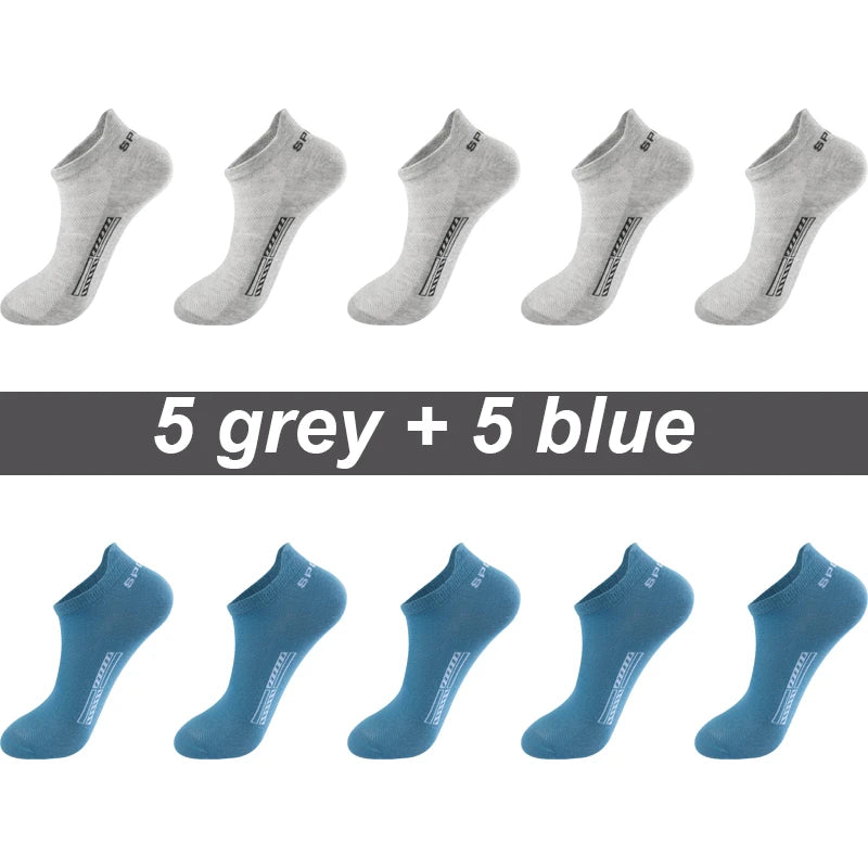 High Quality 10Pairs Men Socks Combed cotton 100% Summer Sports Sock Plus Size EUR38-48 Quick Pick Grocers