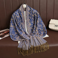 Luxury Brand Autumn Cashmere Pashmina Shawl Lady Wrap Warm Winter Scarves Design Print Female Foulard Cotton Stoles Scarf 2023 Quick Pick Grocers