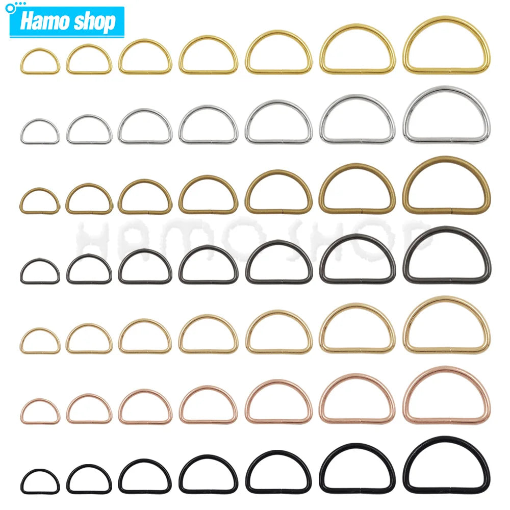 20-1000pcs Metal D Ring Adjustable Buckle Clasp For Webbing Backpacks Straps Bags Cat Dog Collar Chain Buckles DIY Accessorie Quick Pick Grocers