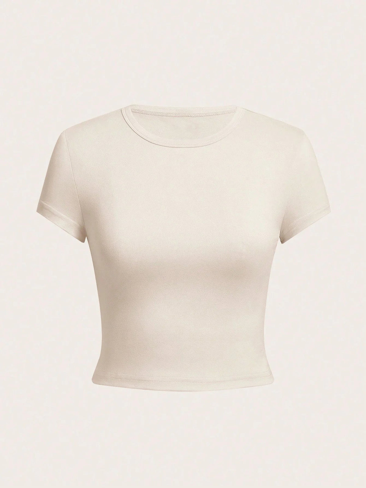 4 pieces Solid color basic short sleeved tight fitting T-shirt for women's casual summer minimalist women's style top O-neck Quick Pick Grocers
