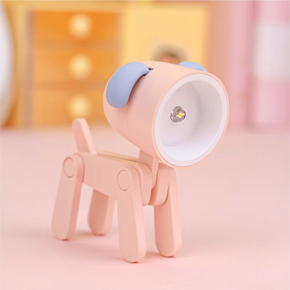 LED Night Light Mini Folding Desk Lamp Cute Pet Lights Dog Deer Portable Night Light Student Living Room Decor Gift Quick Pick Grocers
