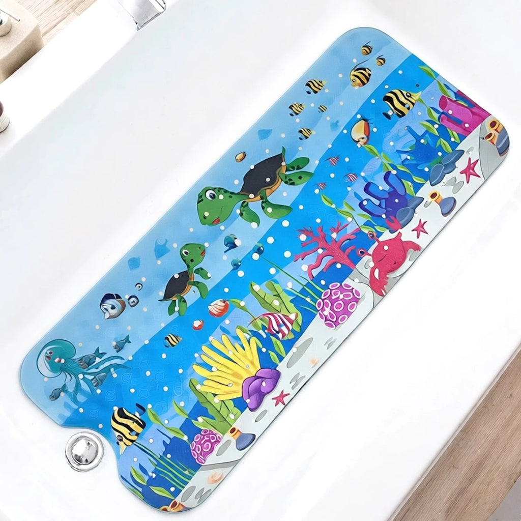 1pc Cartoon Extra Long Bathtub Mat 40x100cm Non Slip Bath Mat for Bathroom Tubs Shower Mats with Suction Cups & Drain Holes Quick Pick Grocers