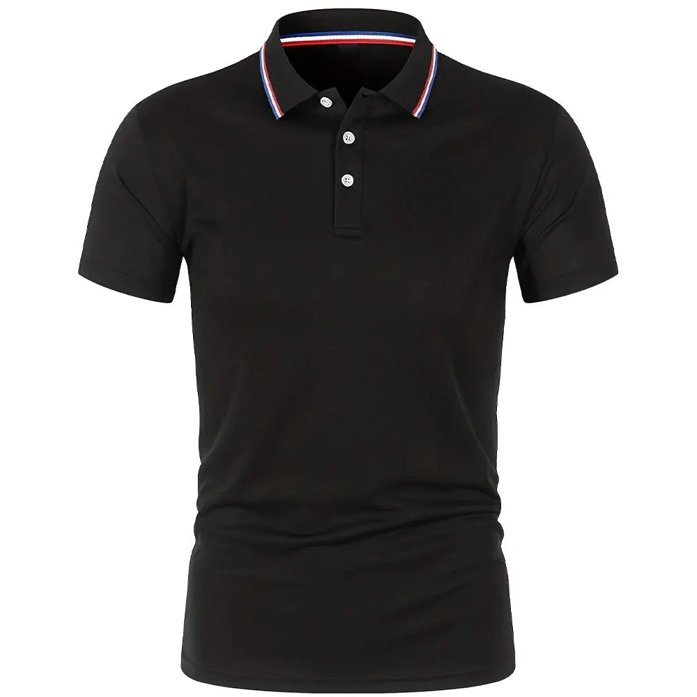 2025 Hot Sale Men's Summer Casual Breathable Comfortable Polo Shirt Men's Solid Color High Quality Short Sleeve T-Shirt Quick Pick Grocers