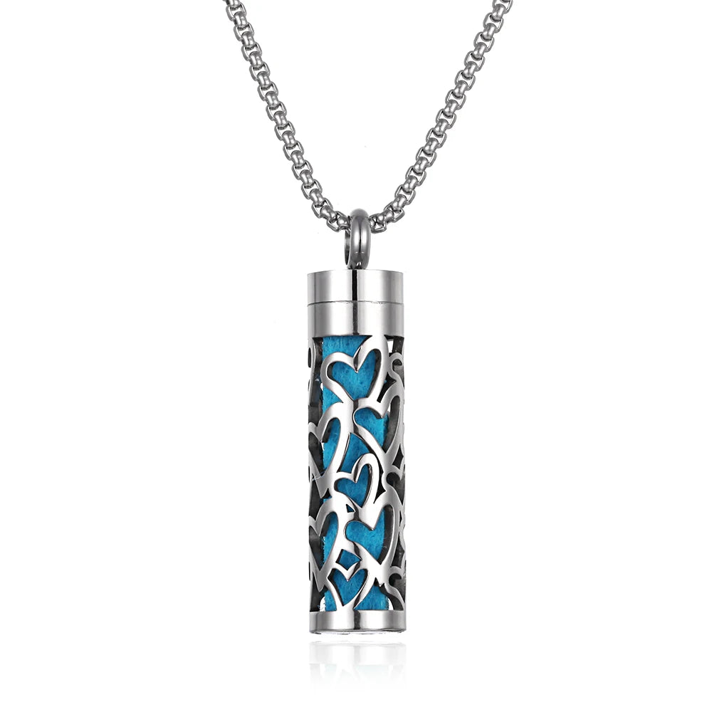 Long Strip Stainless Steel Aromatherapy Necklace Perfume Diffuser Essential Oil Diffuser Pendant Necklace Jewelry Accessories Econic Blanks