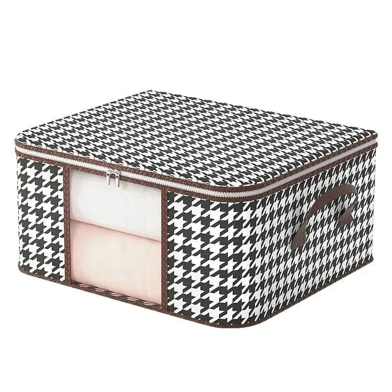 Large Clear Foldable Storage Box with Handles And Zipper - Dustproof Clothes Organizer for Home Econic Blanks
