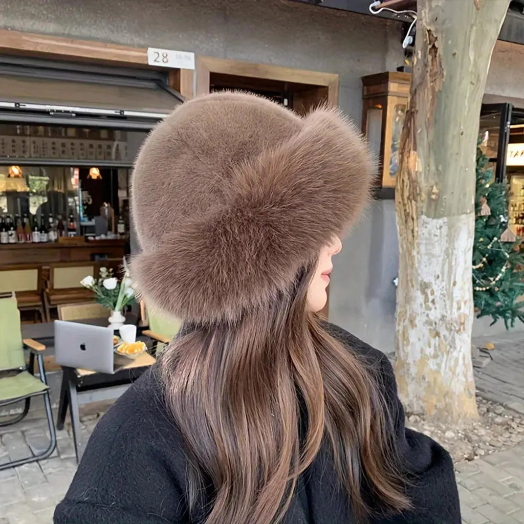 Furry Hats For Women, Autumn Winter Korean Style Warm Hats, Solid Color Flattering Mongolian Hats, Thickened Winter Outfits Purest Peak