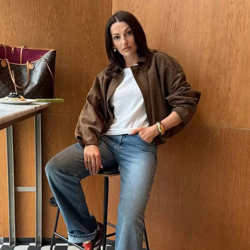 Autumn Jackets Women's 2025 New Fashion Autumn Elegant Loose Long Sleeve Women's Warm Coats Chic Street Youth Casual Jackets Purest Peak