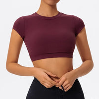 Hearuisavy Summer Sports Shirts Breathable Workout Tops Fitness Sportswear Backless Yoga Clothing Sport Crop Tops Women Gym Top Quick Pick Grocers
