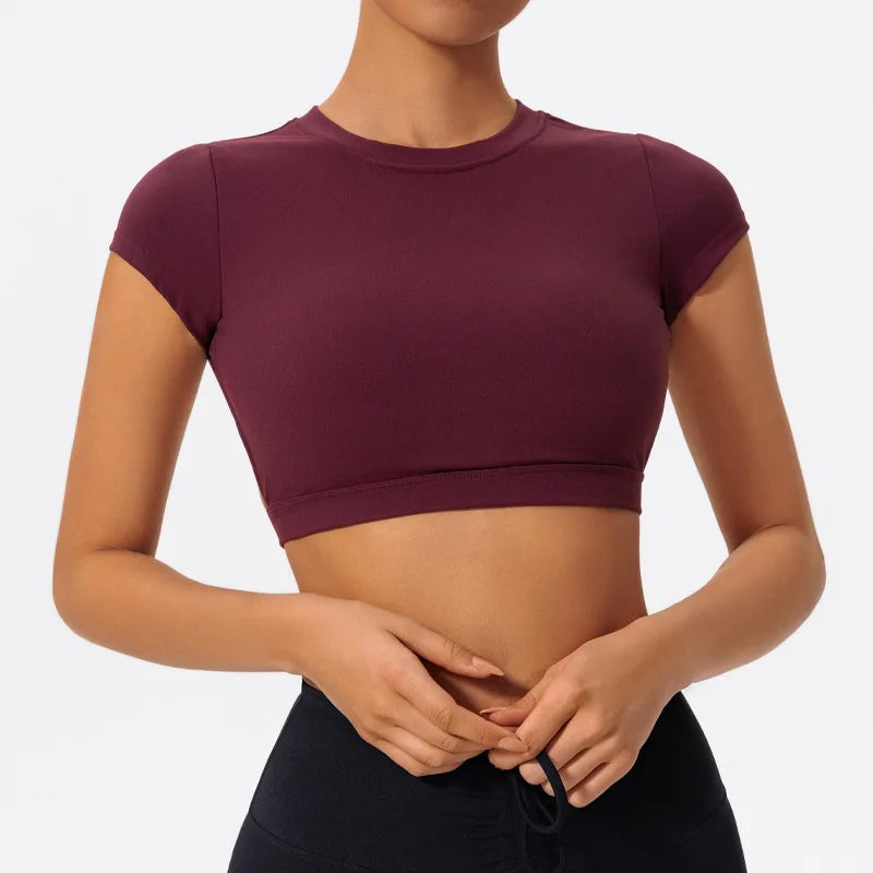 Hearuisavy Summer Sports Shirts Breathable Workout Tops Fitness Sportswear Backless Yoga Clothing Sport Crop Tops Women Gym Top Quick Pick Grocers