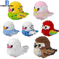 KNEW BUILT Colorful Parrot Micro Mini Building Blocks Assembly Toys 3D Model Bricks for Birds Funs Hands-on Ability Gift Quick Pick Grocers