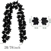 2M Artificial Fall Maple Leaf Garland Fake Plants Autumn Decor Leaves Vine for Thanksgiving Halloween Festivals Wedding Decora Quick Pick Grocers