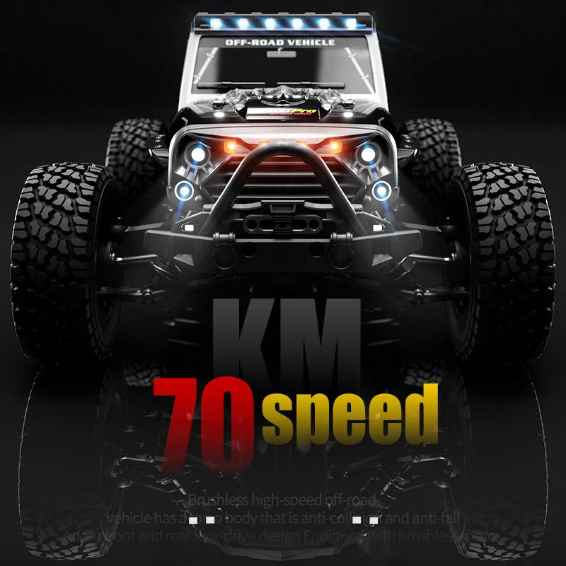 16103PRO 2.4GHz 70KM/H Professional RC Car: Brushless Motor, 1:16 Scale 4WD High-Speed Off-road Climbing Vehicle Wtith LED Light Econic Blanks